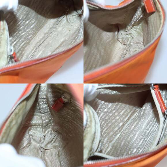 PRADA Shoulder Bag Nylon Orange Silver - Picture 12 of 12